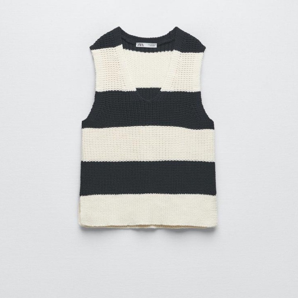 Zara Striped Knit Vest